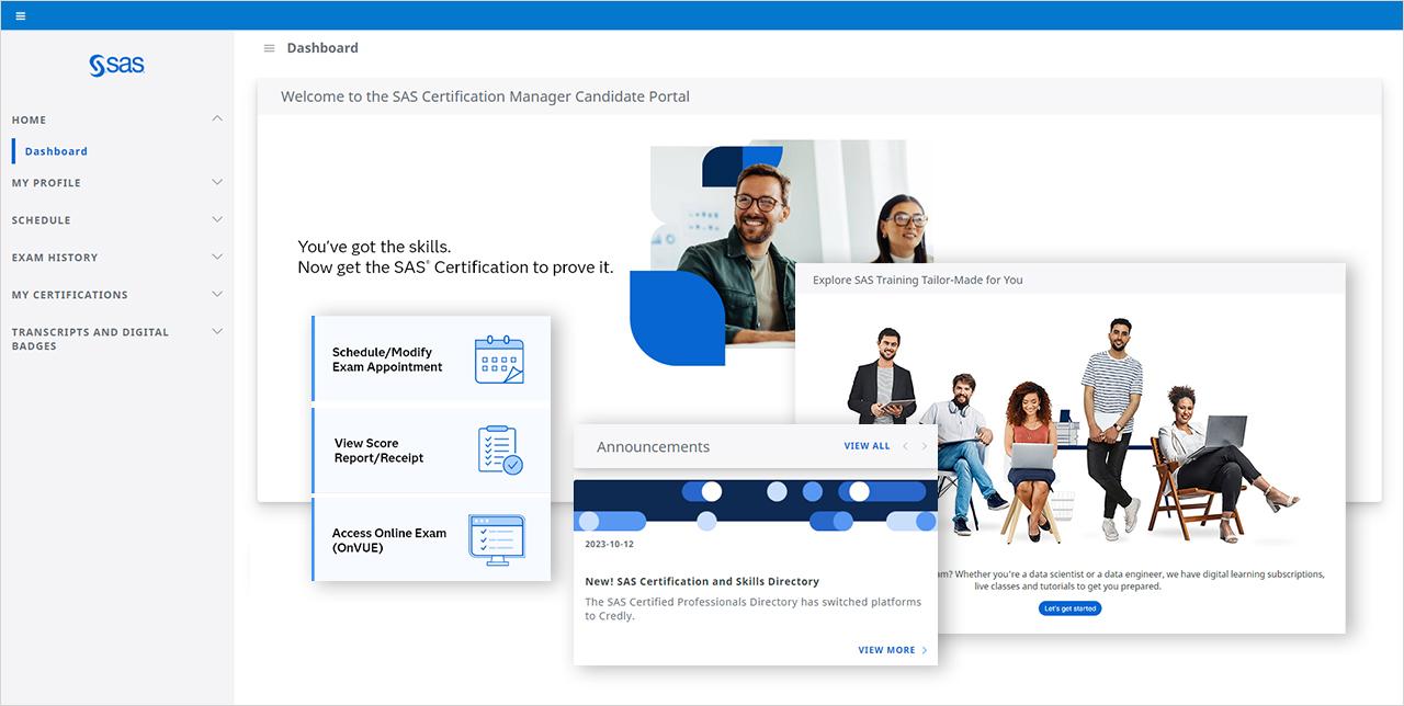 screenshot of candidate portal