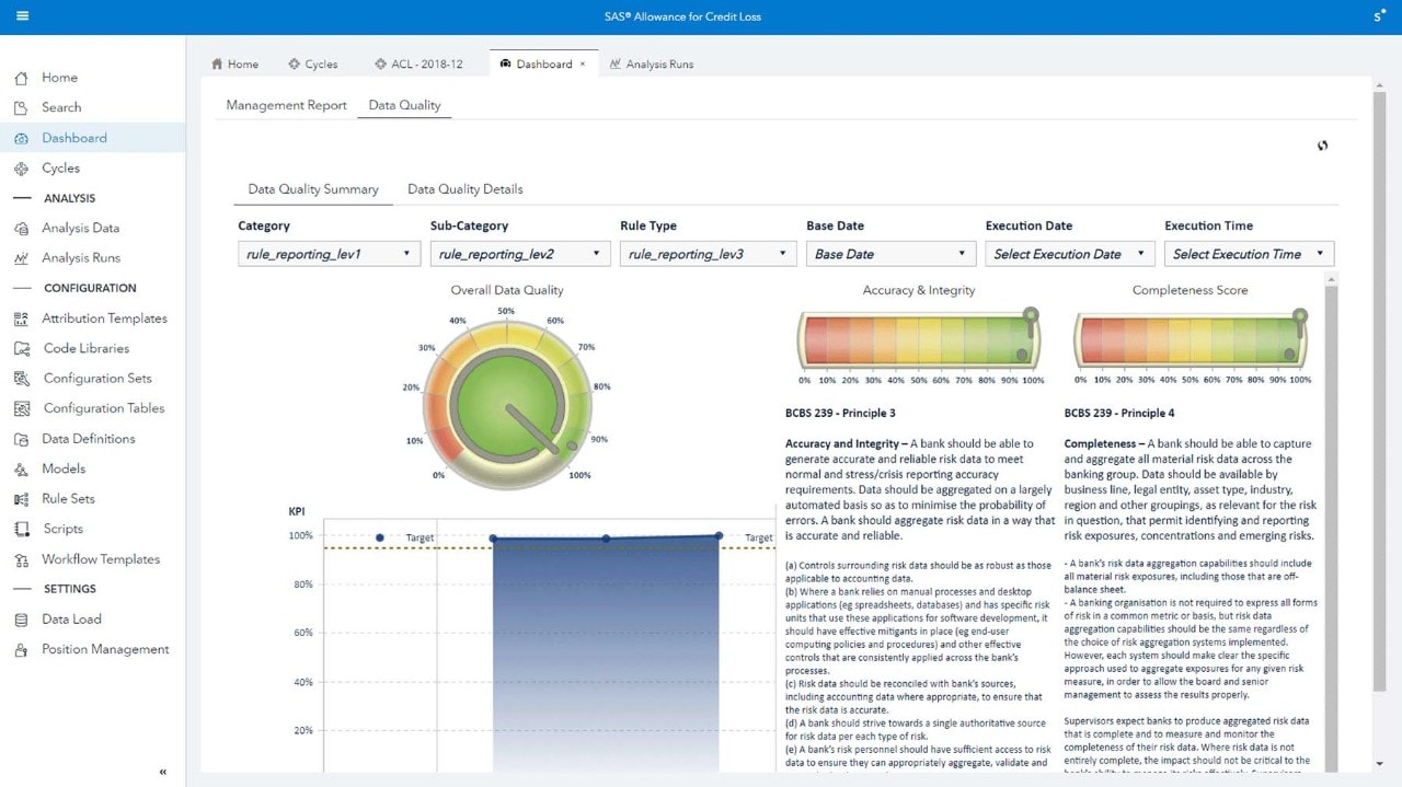SAS ACL Dashboard Data Quality screenshot