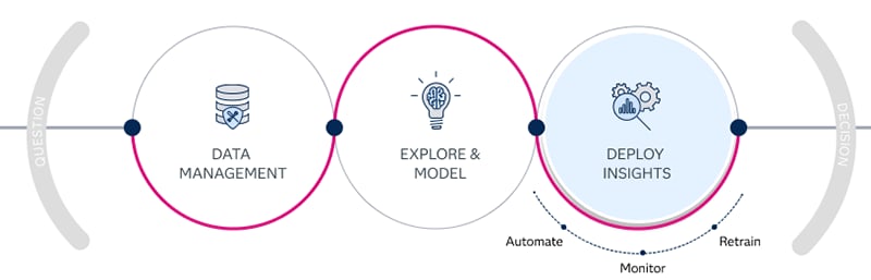 SAS Viya life cycle highlighting deploying insights
