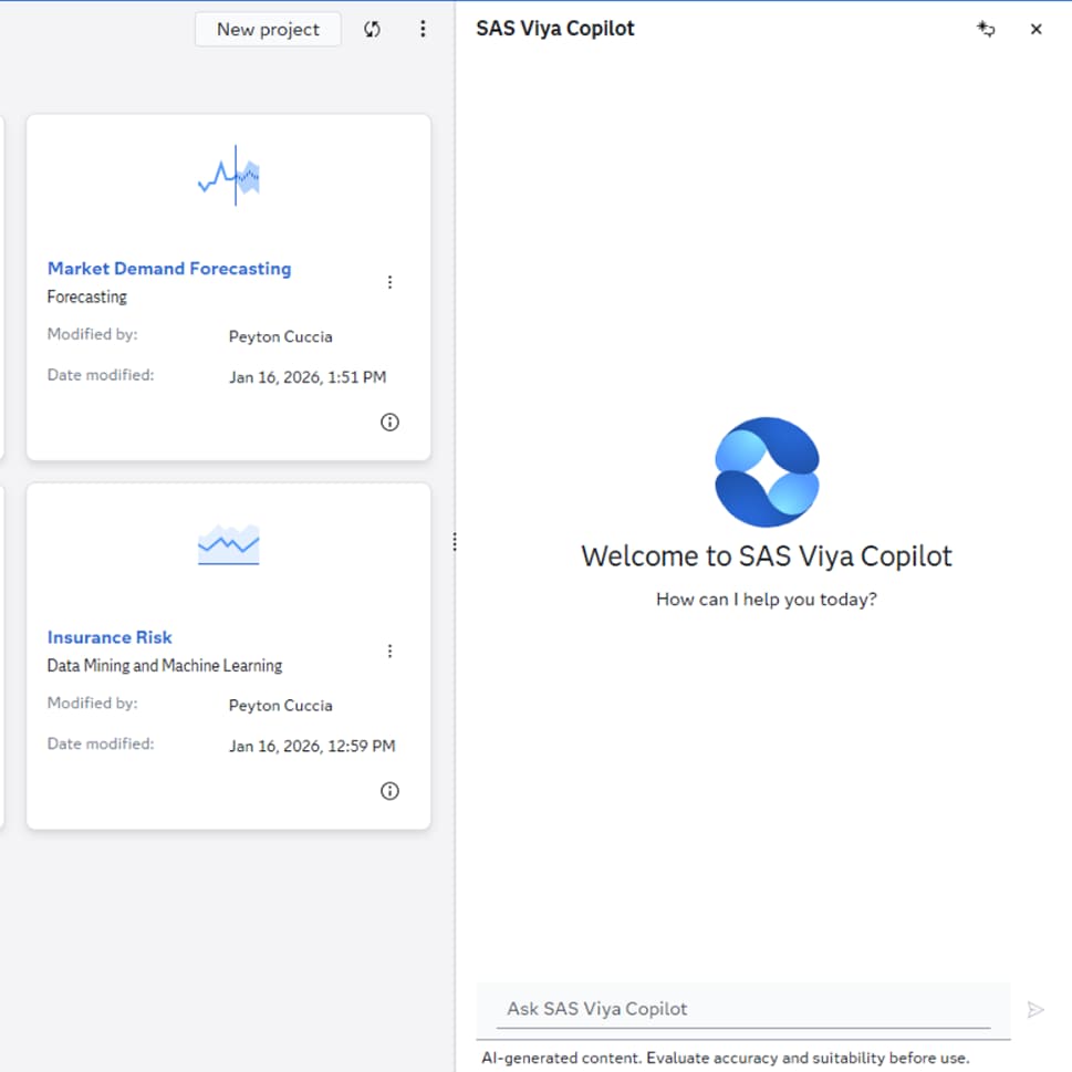 SAS Viya Copilot screenshot